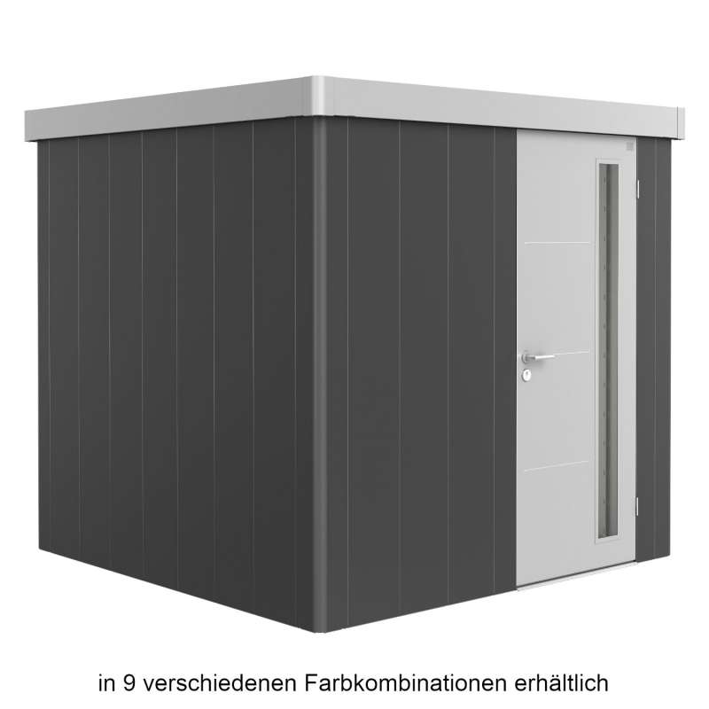 Biohort Gerätehaus Neo 2B 236x236x222 cm Standardtür in 9 verschiedenen Farben Gartenhaus