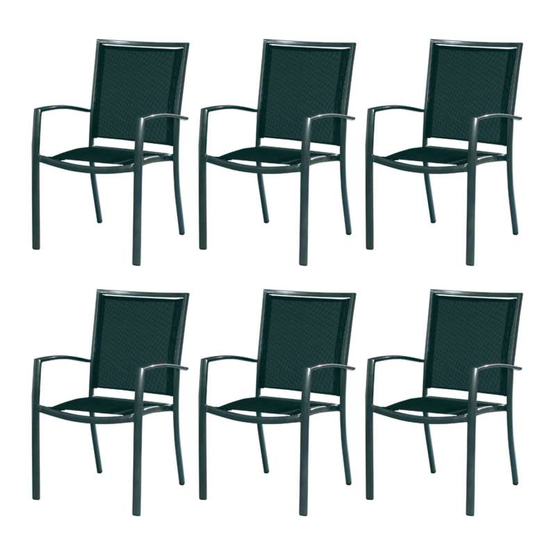 Inko 6x Stapelsessel Frisco Aluminium/Textilen Stapelstuhl 3 Farben zur Auswahl