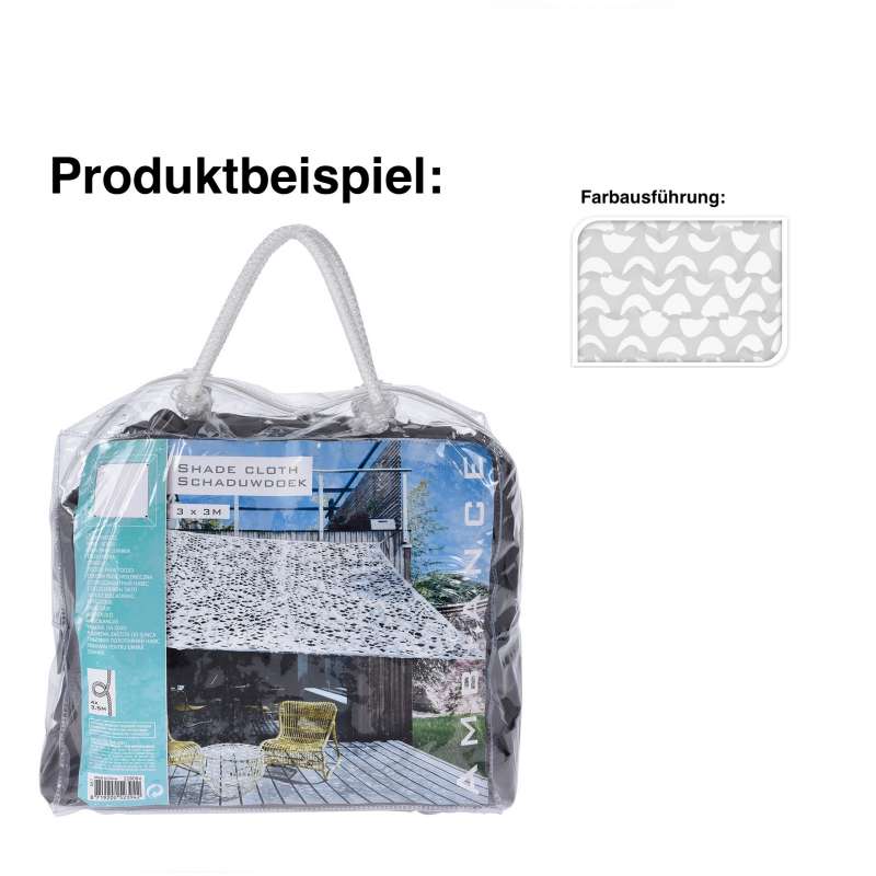 Sonnensegel Sonnenschutz 300 x 300 cm Netz weiß Sonnendach Windschutz Sichtschutz