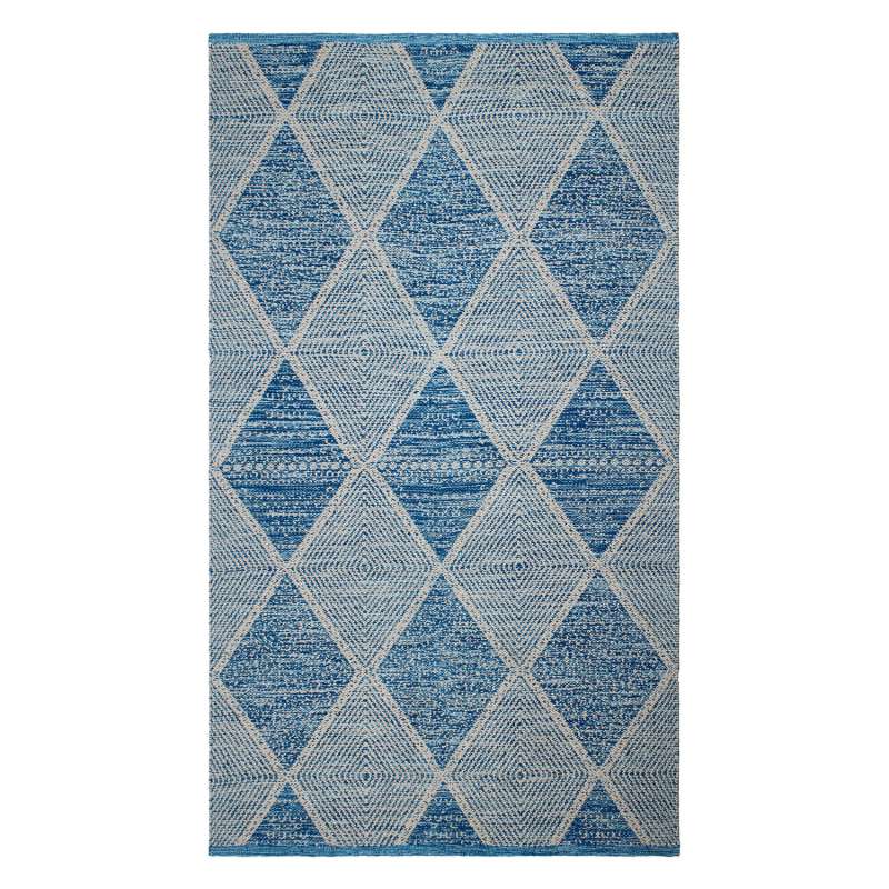Fab Hab Outdoorteppich Hampton Blue aus recycelten PET-Flaschen blau verschiedene Größen
