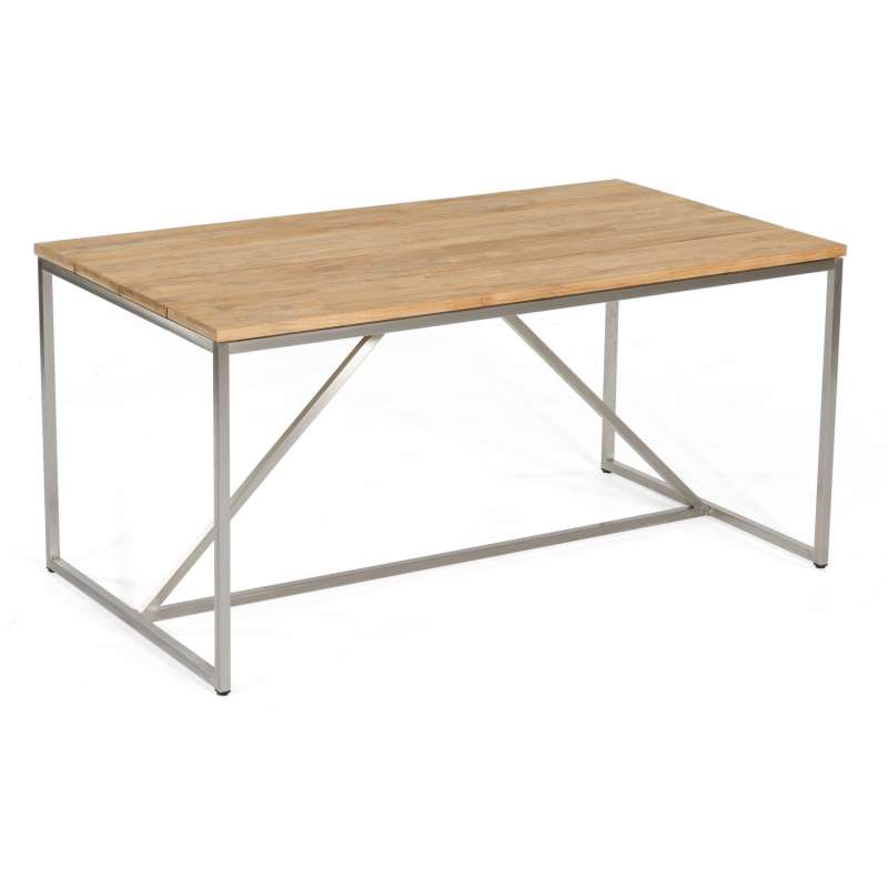 Sonnenpartner Gartentisch Skyline 160x90 cm Teakholz und Edelstahl Garten-Tisch