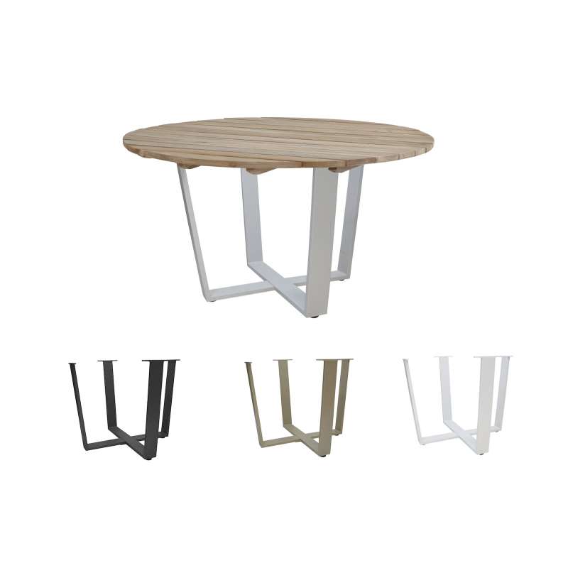 4Seasons Outdoor Cricket Esstisch Tischplatte ø 130 cm 4 Gestellfarben möglich