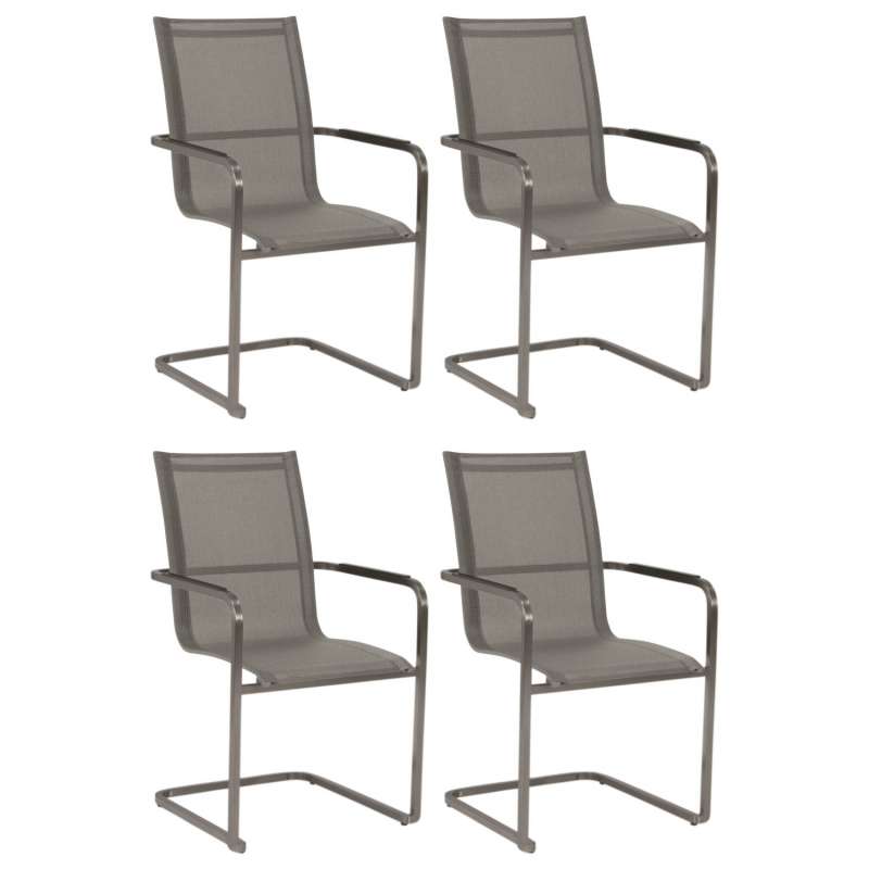 Stern 4er-Set Freischwinger Evoee Edelstahl silber/anthrazit Gartenstuhl
