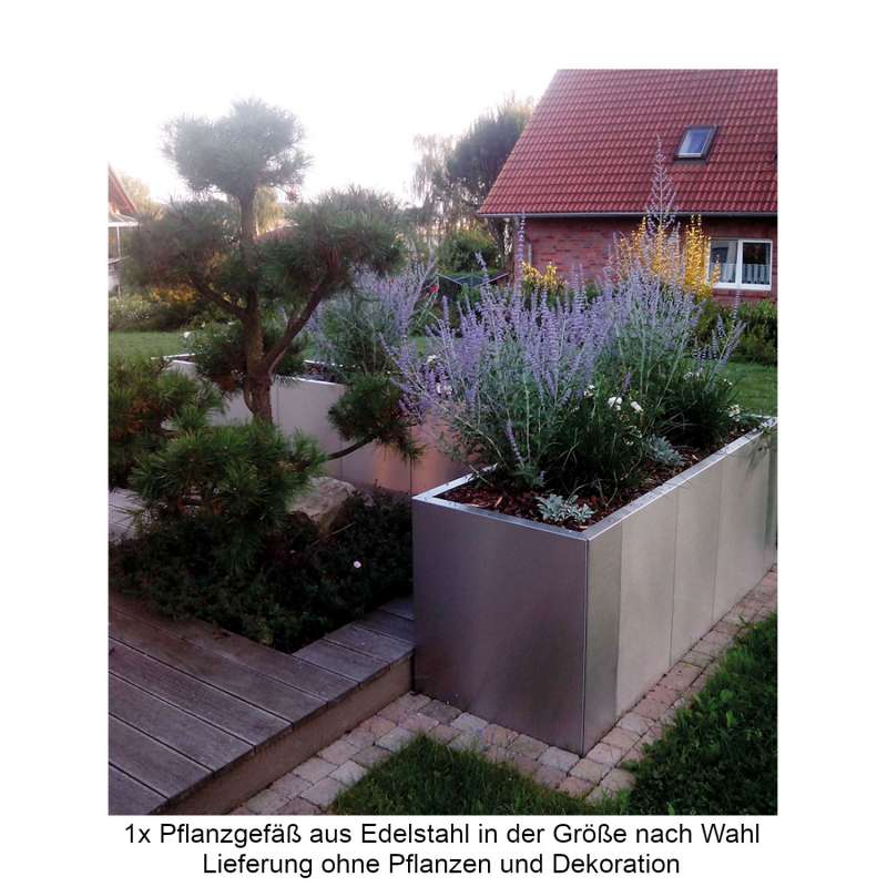 Mecondo Pflanzgefäß CONTURA Edelstahl Blumenkübel mit Bewässerungssystem verschiedene Größen