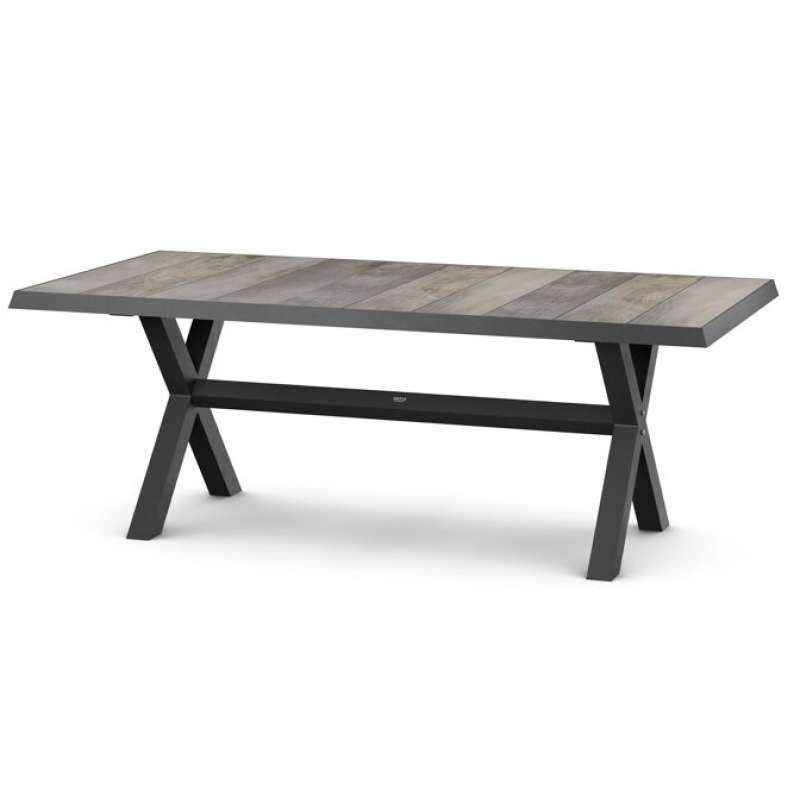 Siena Garden Sincro Dining Tisch 200x100 cm – Aluminium (matt anthrazit) & Keramikplatte (washed gre