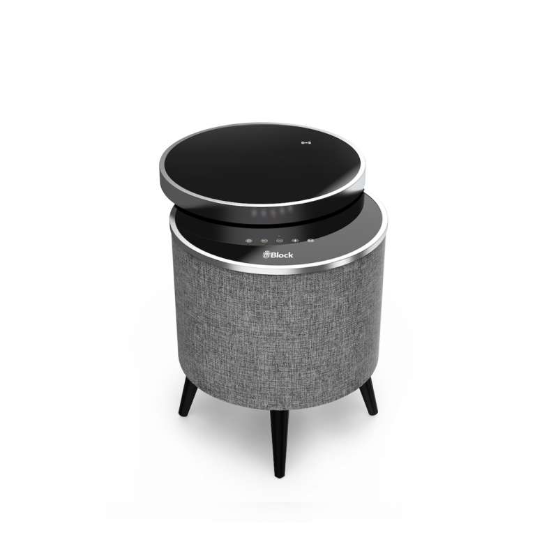 Block Stockholm Tischlautsprecher Tisch mit Bluetooth Laut­spre­cher von Audioblock schwarz