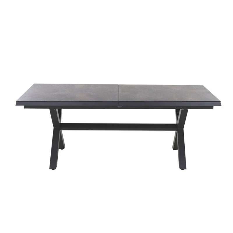 Siena Garden Sincro Dining Tisch, ausziehbar – 200/260 x 100 cm, Aluminium (matt anthrazit) & HPL T