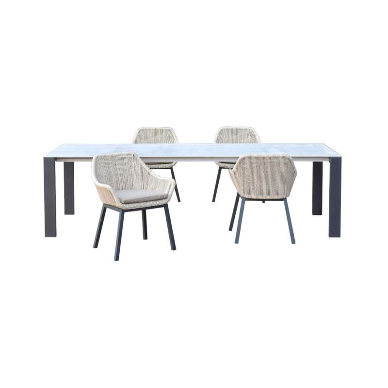 SIT Mobilia 5-tlg Sitzgruppe Olympia Oslo Tacos Edelstahl/Alu anthrazit 140x95 cm