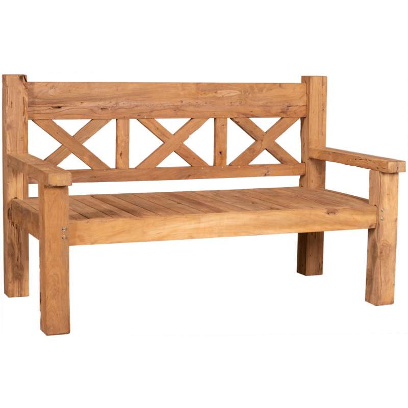 deVries Gartenbank "WOODIE" Rustique 160 aus Teakholz, Größe 163 x 82 x 99 cm