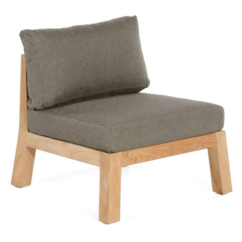 Sonnenpartner Loungesessel Clifton Teakholz mit Kissen anthrazit Lounge-Sessel