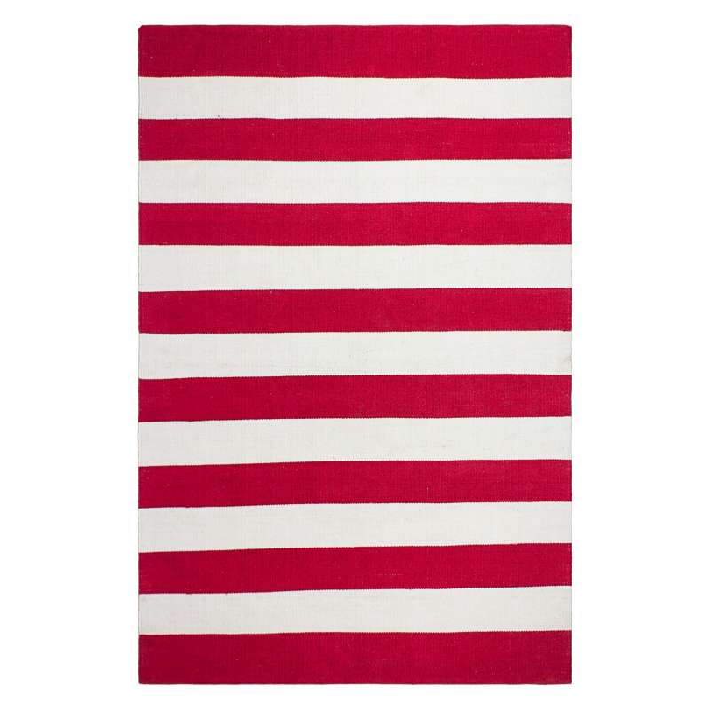 Fab Hab Outdoorteppich Nantucket Red&White aus recycelten PET-Flaschen rot/weiß 60x90 cm