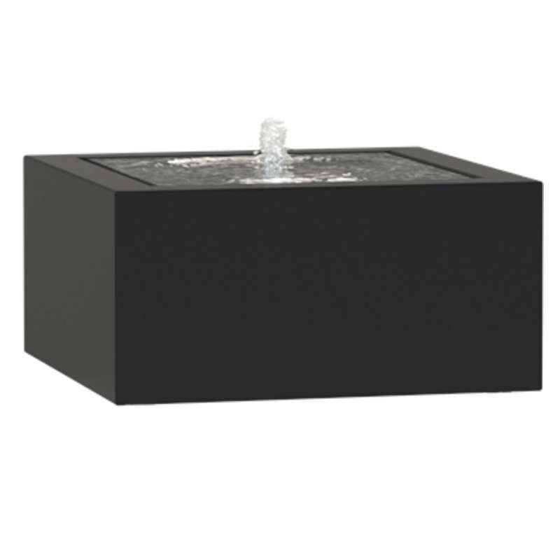 Adezz Wassertisch Aluminium schwarzgrau Wasserspiel mit Pumpe und LED verschiedene Größen
