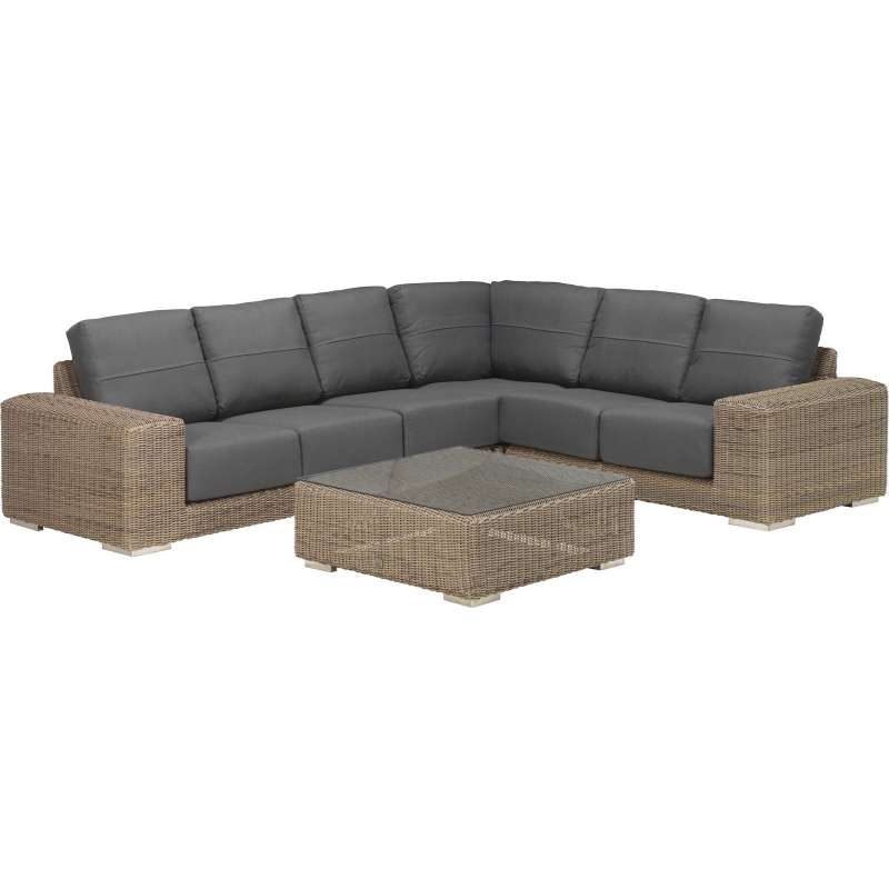 4Seasons Outdoor Kingston 5-teilige Sitzgruppe mit Tisch Polyrattan Pure