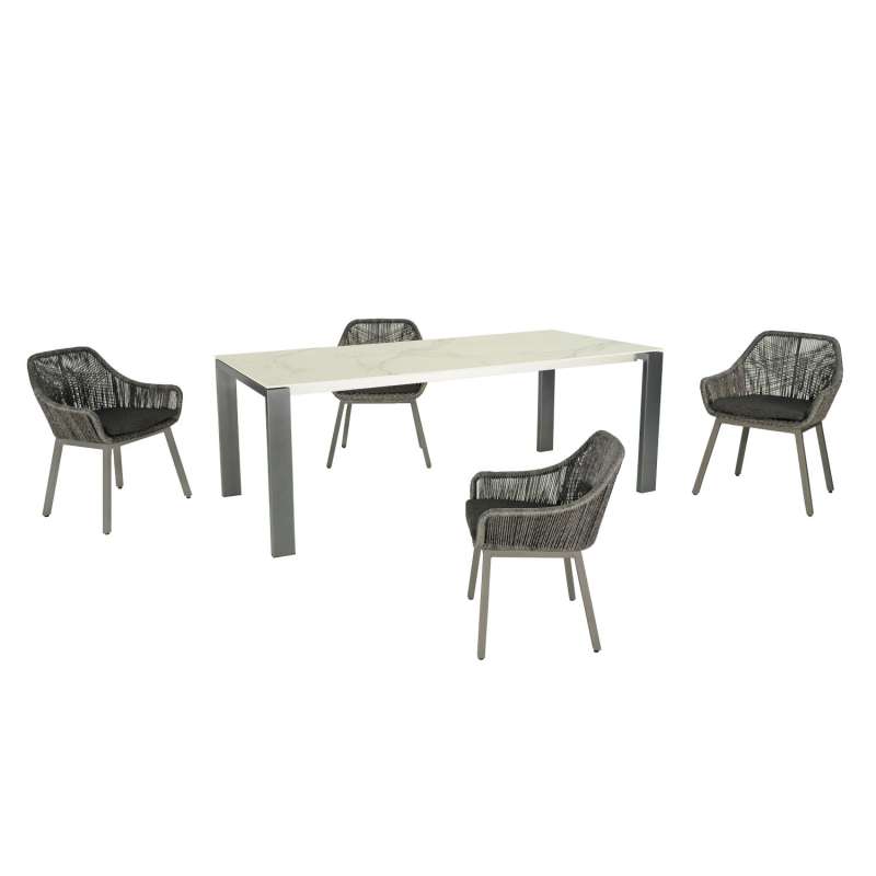 SIT Mobilia 5-tlg Sitzgruppe Olympia Oslo Tacos Edelstahl/Alu anthrazit 140x95 cm