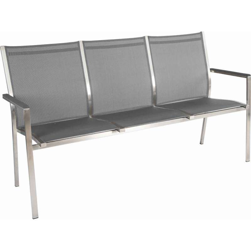Stern Stapelbank Cardiff Edelstahl anthrazit/silbergrau Armlehnen Alu 417274