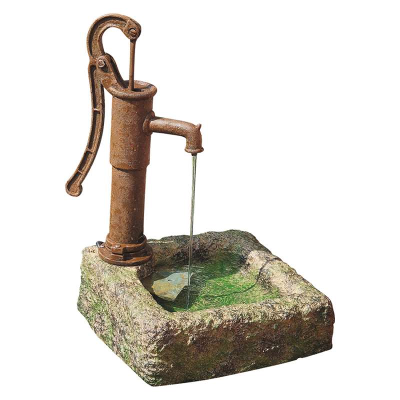 Granimex Polenca Polystone Schwengelpumpen-Brunnen mit Pumpe Wasserspiel 64x40x40 cm