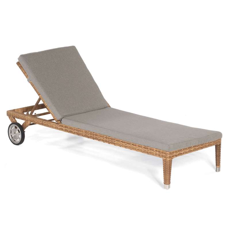 Sonnenpartner Sonnenliege Caicos Aluminium mit Polyrattan natura-antik Rollliege mit Auflage