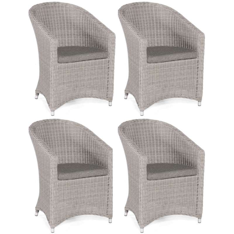 Sonnenpartner 4er-Set Garten-Sessel Solana Aluminium mit Polyrattan stone-grey Gartenstuhl