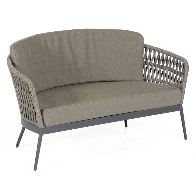 Sonnenpartner Loungesofa Advokat Aluminium mit Polyrope grau Relaxsofa Garten-Sofa