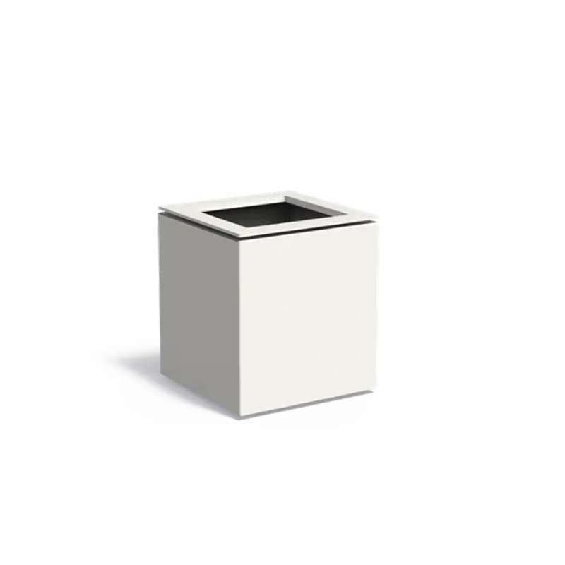 Dipott Pflanzgefäß Domus quadratisch Aluminium RAL 9016 verkehrsweiß Pflanzkübel 53x53x60 cm
