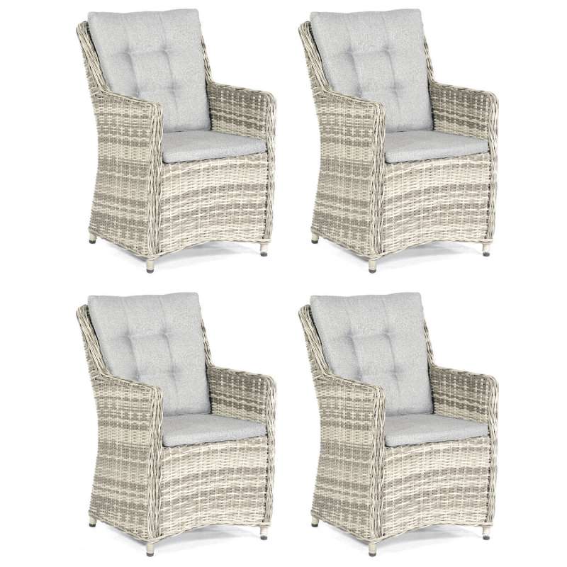 SunnySmart 4x Garten-Sessel Hamilton Alu/Kunststoffgeflecht vintage-taupe Gartenstuhl