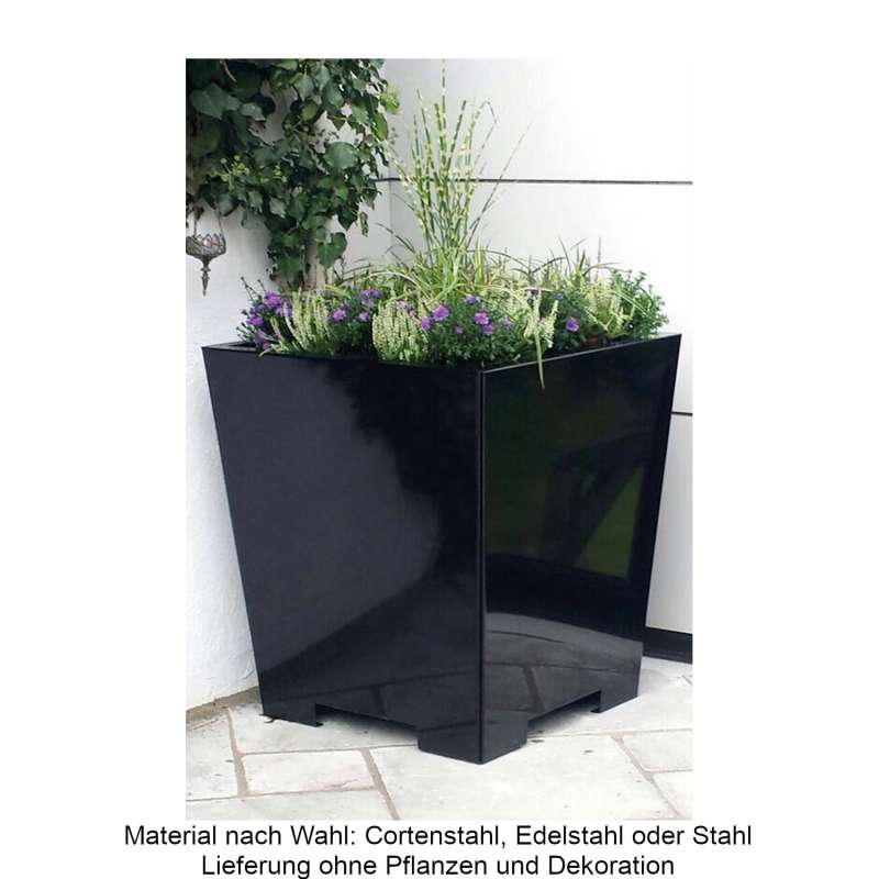 Mecondo Pflanzgefäß CONA konisch 65x65x75 cm Corten/Edelstahl/Stahl Blumenkübel