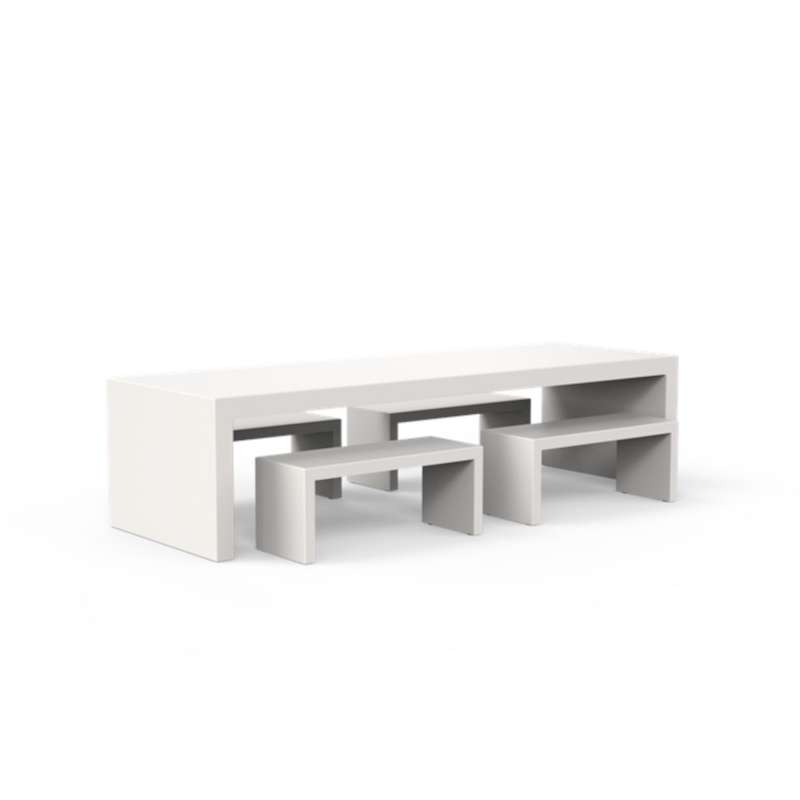 One To Sit 5-teilige Sitzgruppe Base Aluminium weiß RAL 300x100 cm