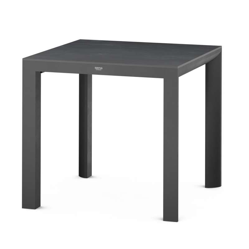 Siena Garden Silva Dining Tisch – 80 x 80 cm, Aluminium (matt anthrazit) & HPL Ferro
