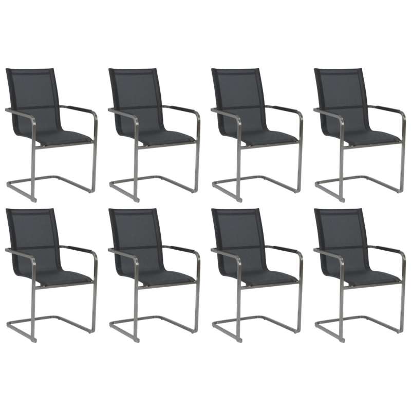 Stern 8er-Set Freischwinger Evoee Edelstahl/Textilen silbergrau/anthrazit Gartenstuhl