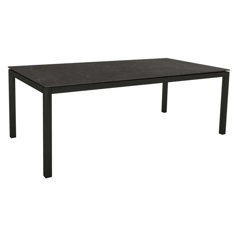 Stern Gartentisch 200x100 cm Aluminium matt schwarz/Dekton Lava anthrazit Tisch