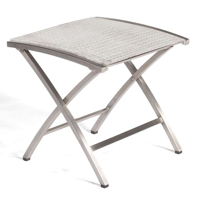 Sonnenpartner Fußhocker Paragon Edelstahl mit Textilen silbergrau Sitzhocker