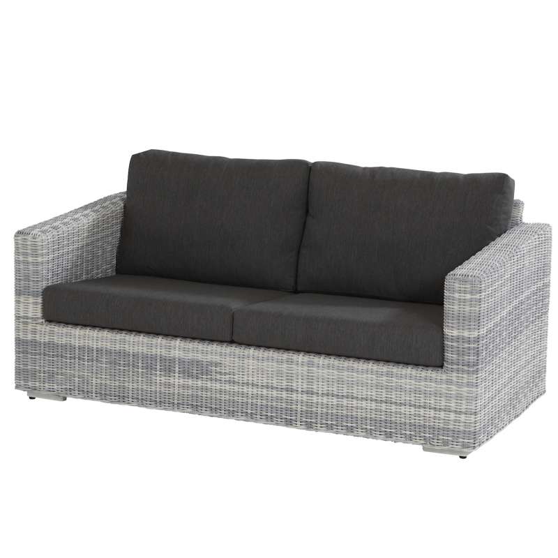 4Seasons Outdoor Edge living Sofa 2,5-Sitzer Polyrattan Ice inkl 4 Kissen