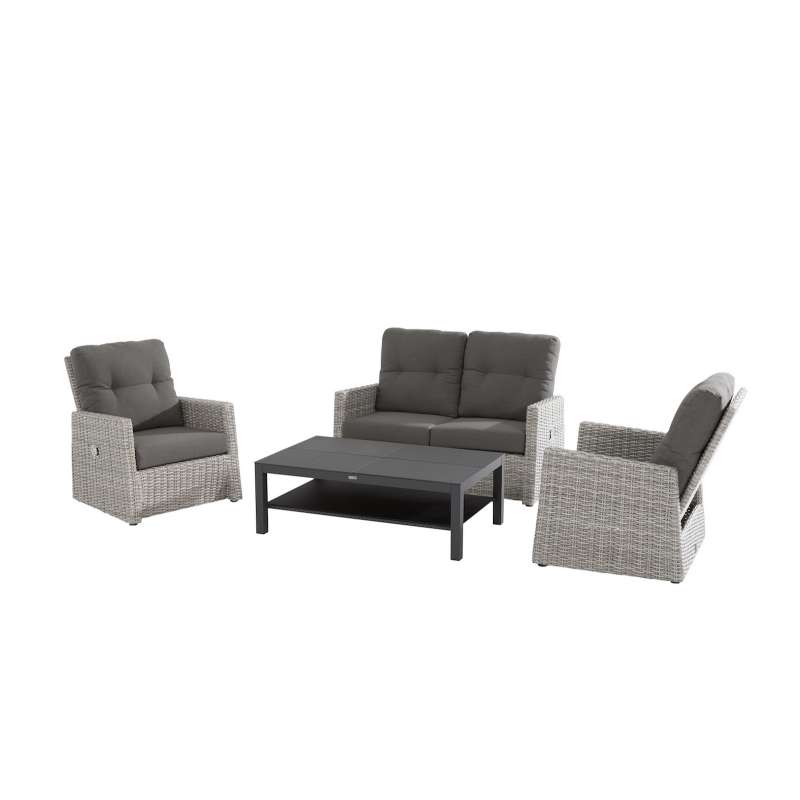 Aqua-Saar Gentleman 4-teiliges Set Loungesofa Komplettset Gartengarnitur Loungegruppe