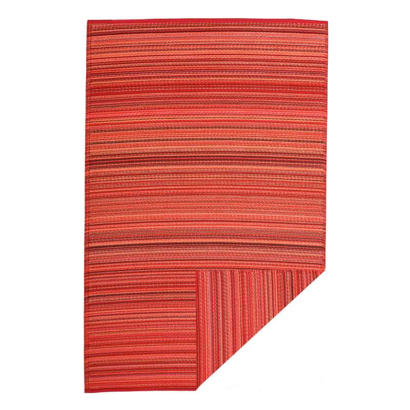 Fab Hab Cancun Outdoorteppich 240 x 300 cm Sunset aus recyceltem Plastik rot/orange