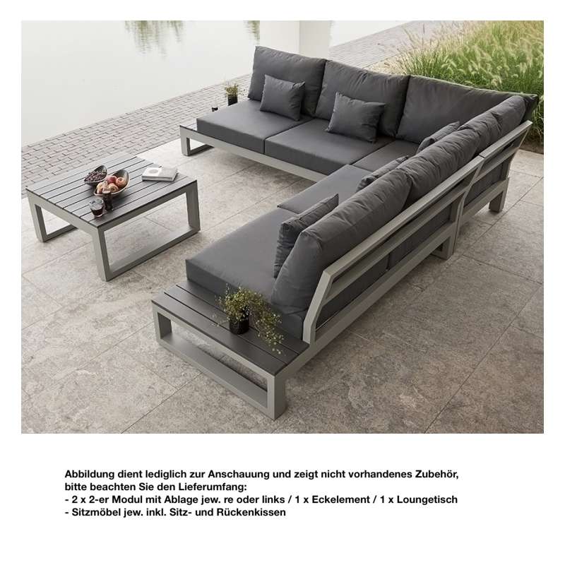 Ecklounge Mallorca Diningsofa Loungesofa 4-teilig Komplettset Loungegruppe Sofa