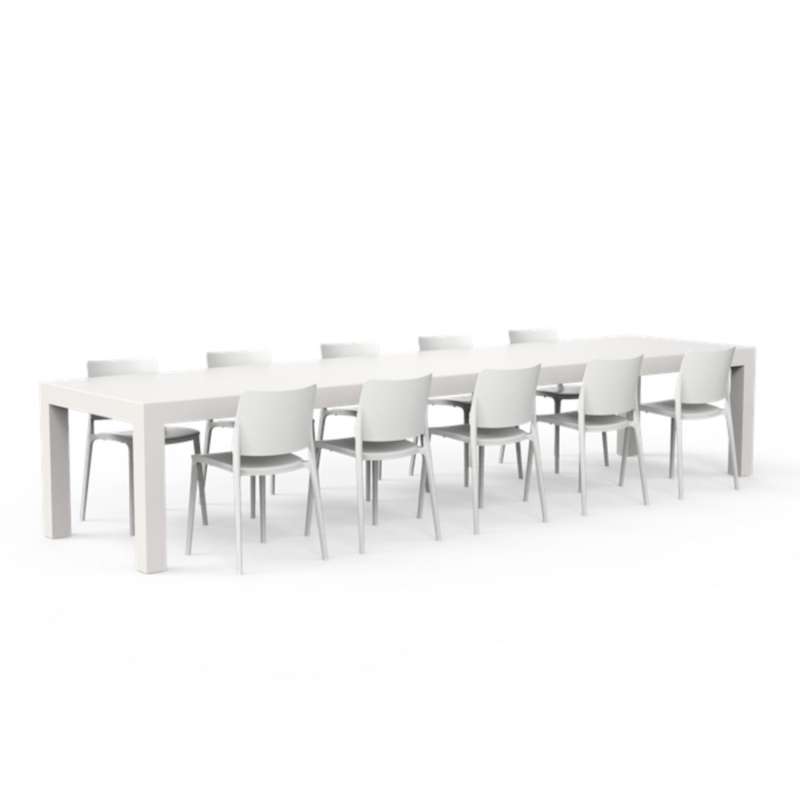 One To Sit 11-teilige Sitzgruppe Sera Borra Aluminium weiß 400x100 cm
