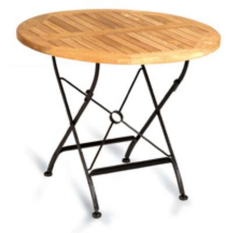 Sonnenpartner Gartentisch Klapptisch Oxford rund ø 90 cm Eisen Teak 80060243