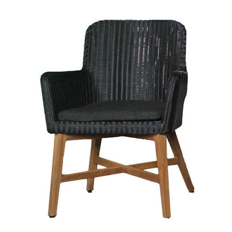 SIT Mobilia Armlehnsessel Ruby Gartenstuhl Ohrensessel Teak geölt schwarz 30INX21