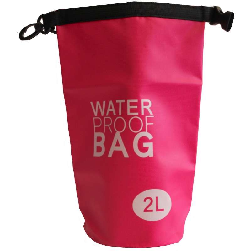 Drybag 2L Tasche 2 Liter wasserdicht Packsack pink Water proof Softcase Beutel