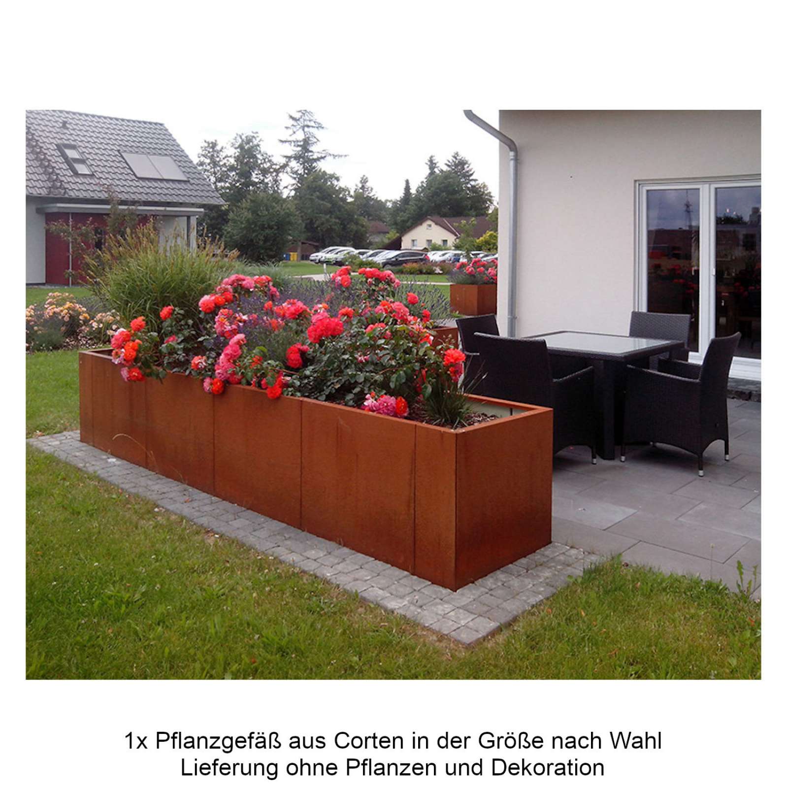 Mecondo Pflanzgefäß CONTURA Cortenstahl Blumenkübel mit