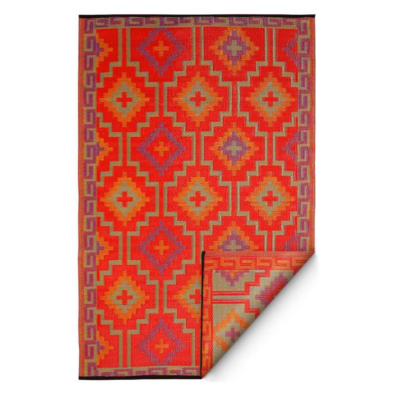 Fab Hab Outdoorteppich Lhasa Orange&Violet aus recyceltem Plastik orange/lila wetterfest