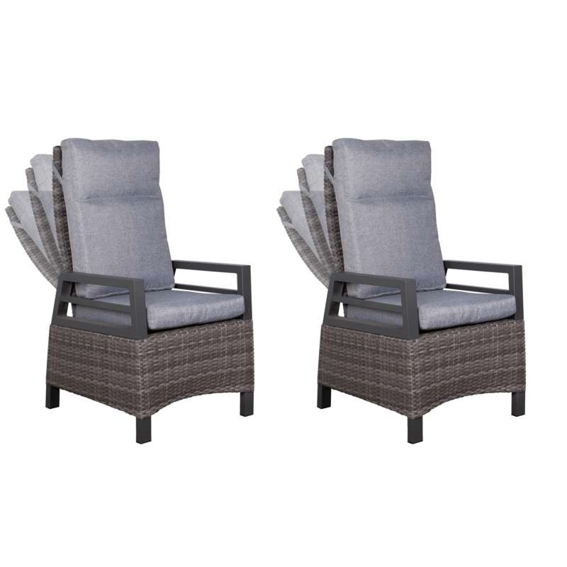 deVries 2x Dining/Relax-Sessel " MONTANA" 2 Stück, Größe 60 x 67 x 10 cm, grau