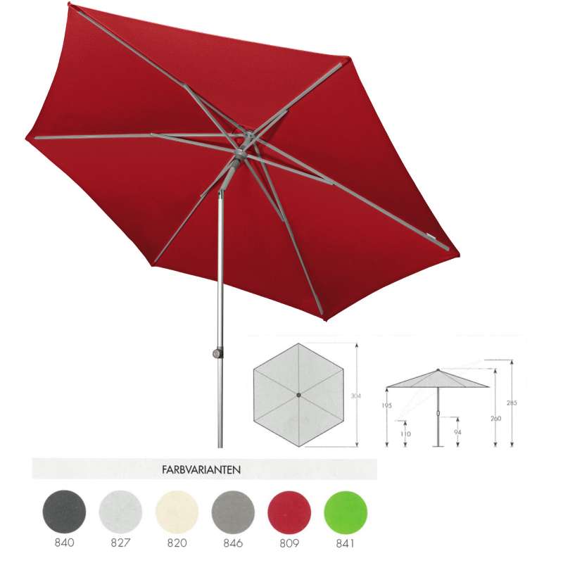 Doppler ACT Push Up Sonnenschirm ø 310 cm 6 Farbvarianten Mittelmastschirm Mittelstockschirm