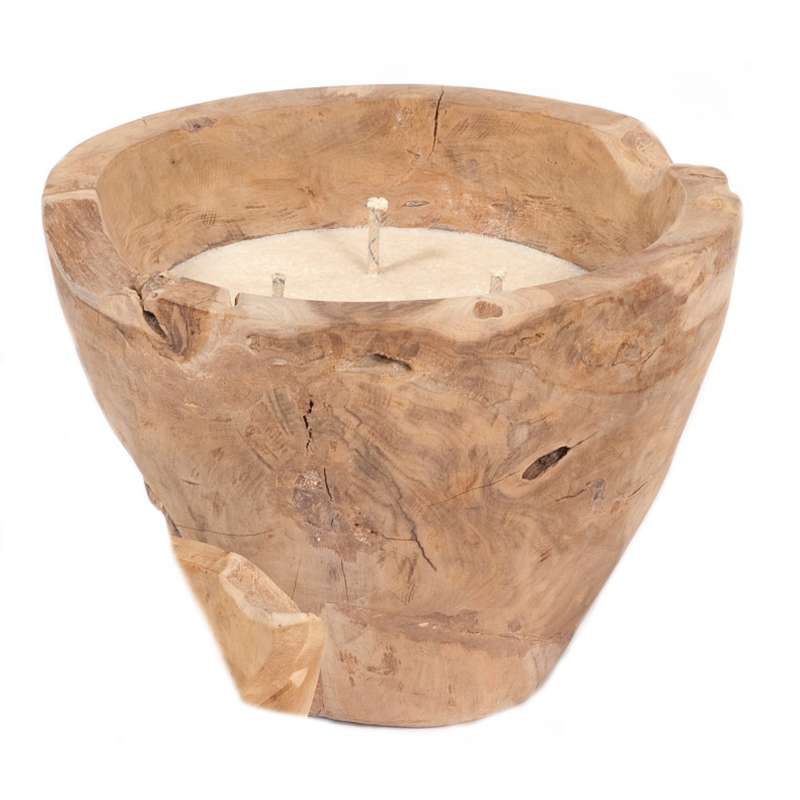 Sonnenpartner Deko-Teak-Kerze Candle ca. Ø 40 cm Teakholz Aussenkerze 80060387