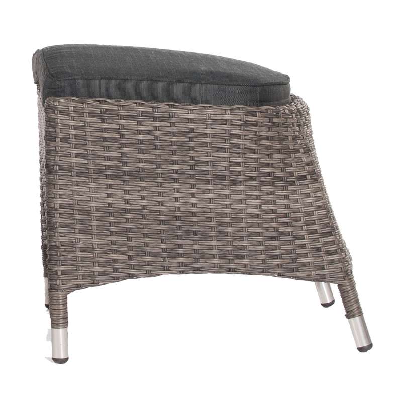 SunnySmart Fußhocker Para Aluminium mit Kunststoffgeflecht vintage-grau