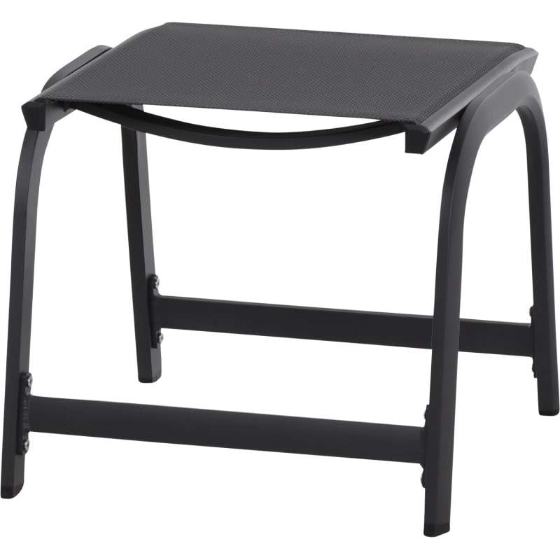 Siena Garden Tesoro Hocker – Aluminium & Ranotex in silber schwarz (M29540)