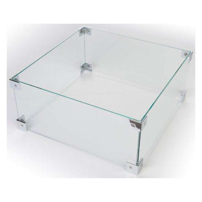 Happy Cocooning Glasschirm für Feuertische quadratisch/rechteckig 49x49x21 cm Glasumrandung