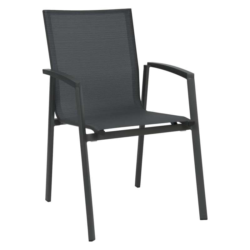 Stern Stapelsessel New Top Aluminium anthrazit/Textilen karbon Gartenstuhl Stapelstuhl