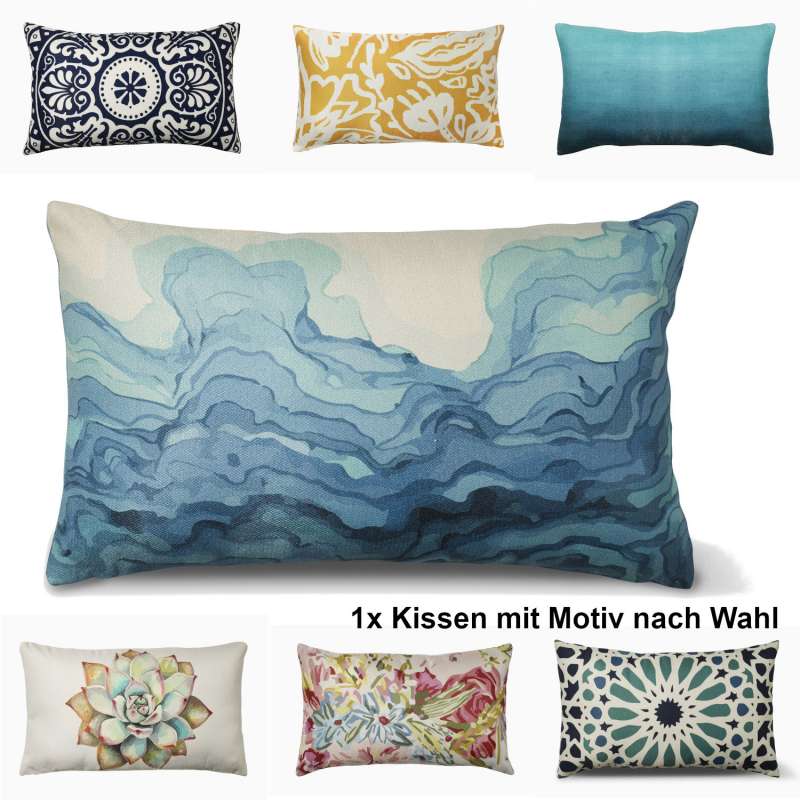 Fab Hab Dekokissen Indoor/Outdoor 35x60 cm aus recyceltem PET in 7 verschiedenen Designs