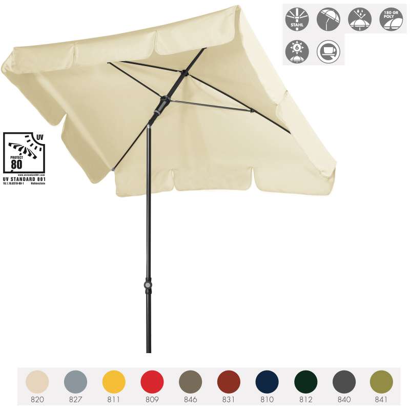 Doppler Sunline Waterproof III 260 x 150 cm Sonnenschirm in 9 Farben Mittelmastschirm Balkonschirm